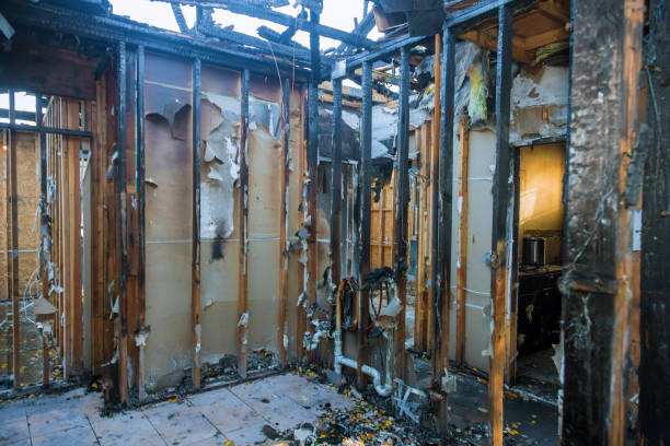Professional Fire Damage Restoration technician working in Madrid, IA